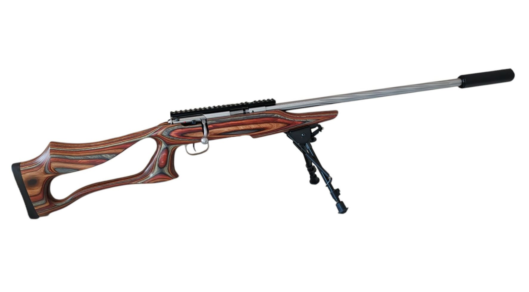 S/H Savage Model 93R17 17HMR Laminate Stock with Moderator - Image 4