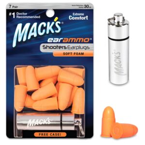 Macks Ear Ammo Keyring with 7 Pairs of Soft Foam Ear Plugs