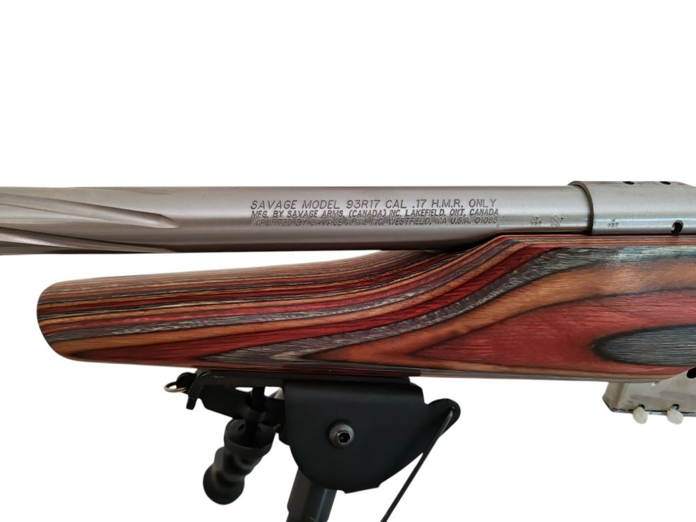 S/H Savage Model 93R17 17HMR Laminate Stock with Moderator - Image 2