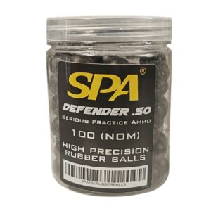 SPA Defender .50 Cal Rubber Balls Practice Ammo Pot of 100