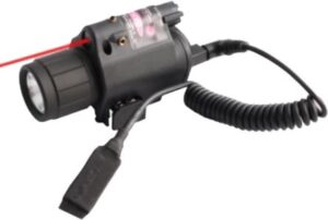 Rail Mounted Gun LED Torch and Laser sight includes remote pressure switch