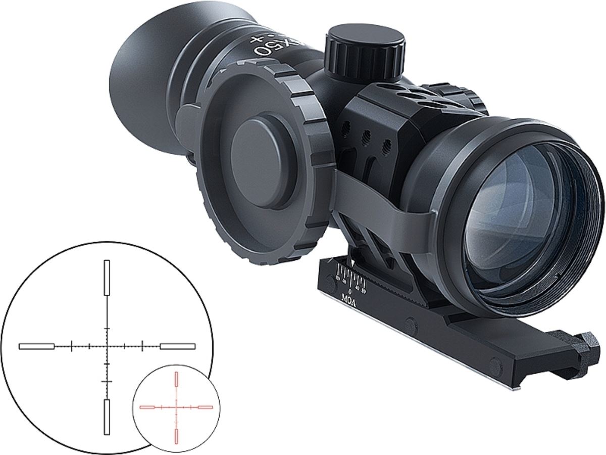 Immersive Optics 14x50 Prismatic Scope Mildot MOA Adjustable Mounts