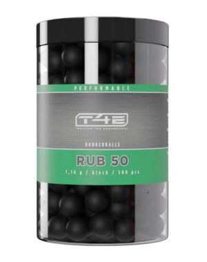 Umarex Performance RUB 50 T4E .50 Cal Rubber Balls 1.14g Black 500pcs Tub