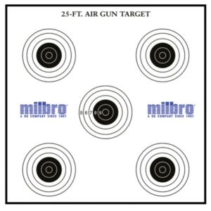 Milbro 25ft Airgun Multi Card Target 100 Pack 14cm 5 Target Design