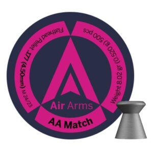 Air Arms AA Match Flathead .177 4.49mm 8.02gr Airgun Pellets Tin of 500