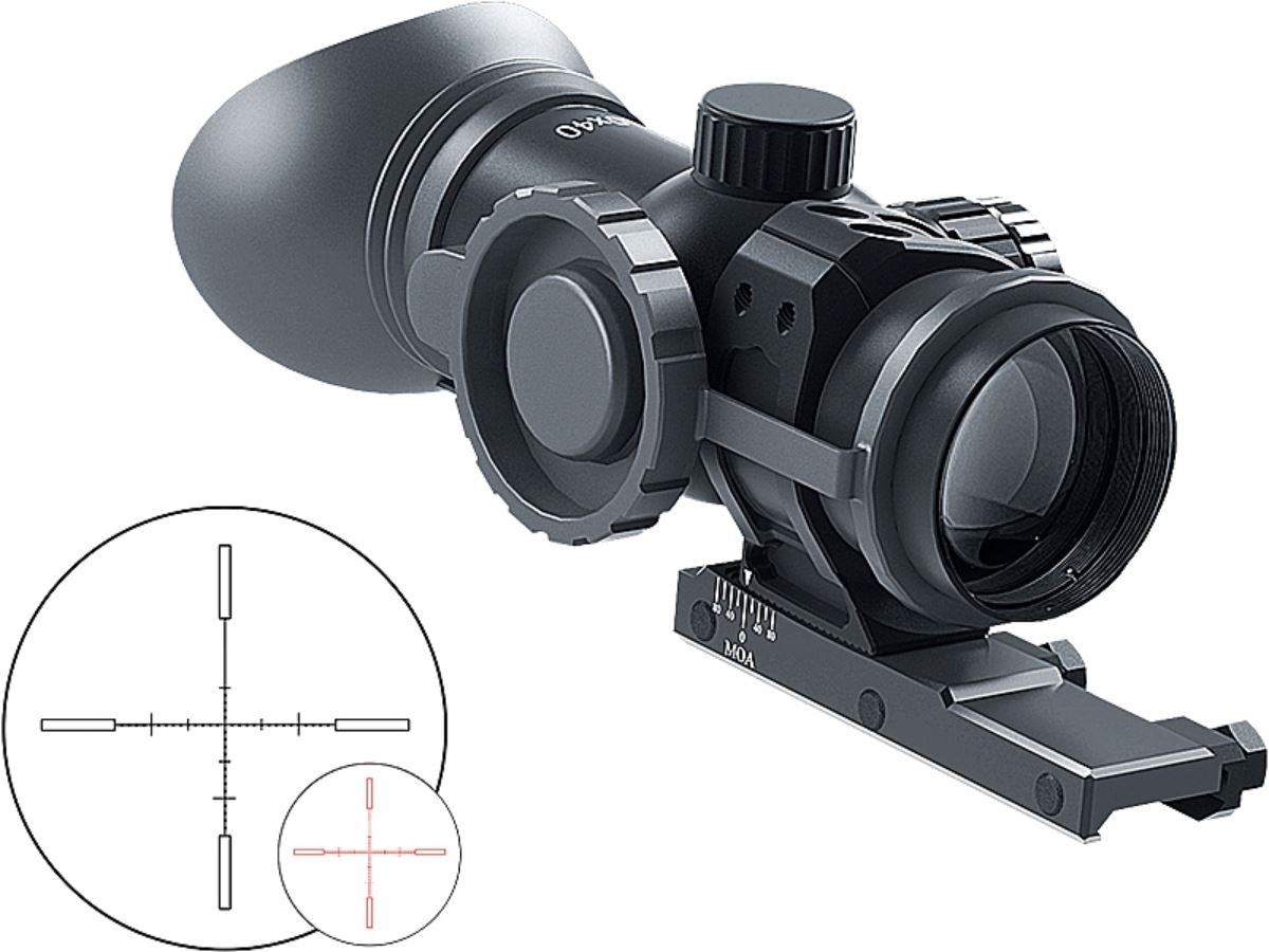 Immersive Optics 10x40 Prismatic Scope Mildot MOA Adjustable Mounts