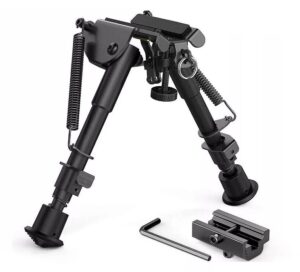 Universal Stud Bipod with Picatinny Weaver adapter 6-9" Spring Legs