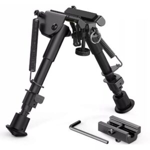Universal Stud Bipod with Picatinny Weaver adapter 6-9" Spring Legs