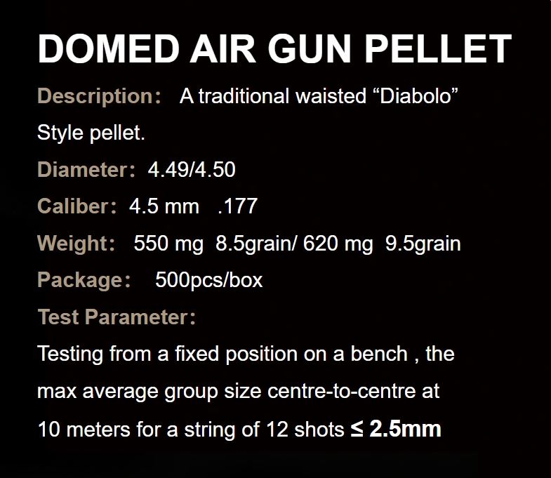 QYS Domed Nose 8.48gr Pellets - Image 5
