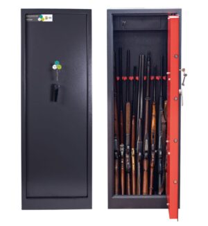 Burton Safes Pioneer 10 Gun Safe 10 Rifles with Locking Top Box