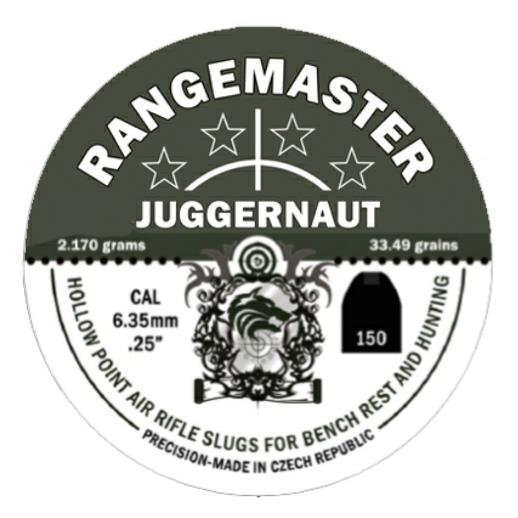 Rangemaster Juggernaut .25 33.49gr 6.35mm Pellets Tin of 150