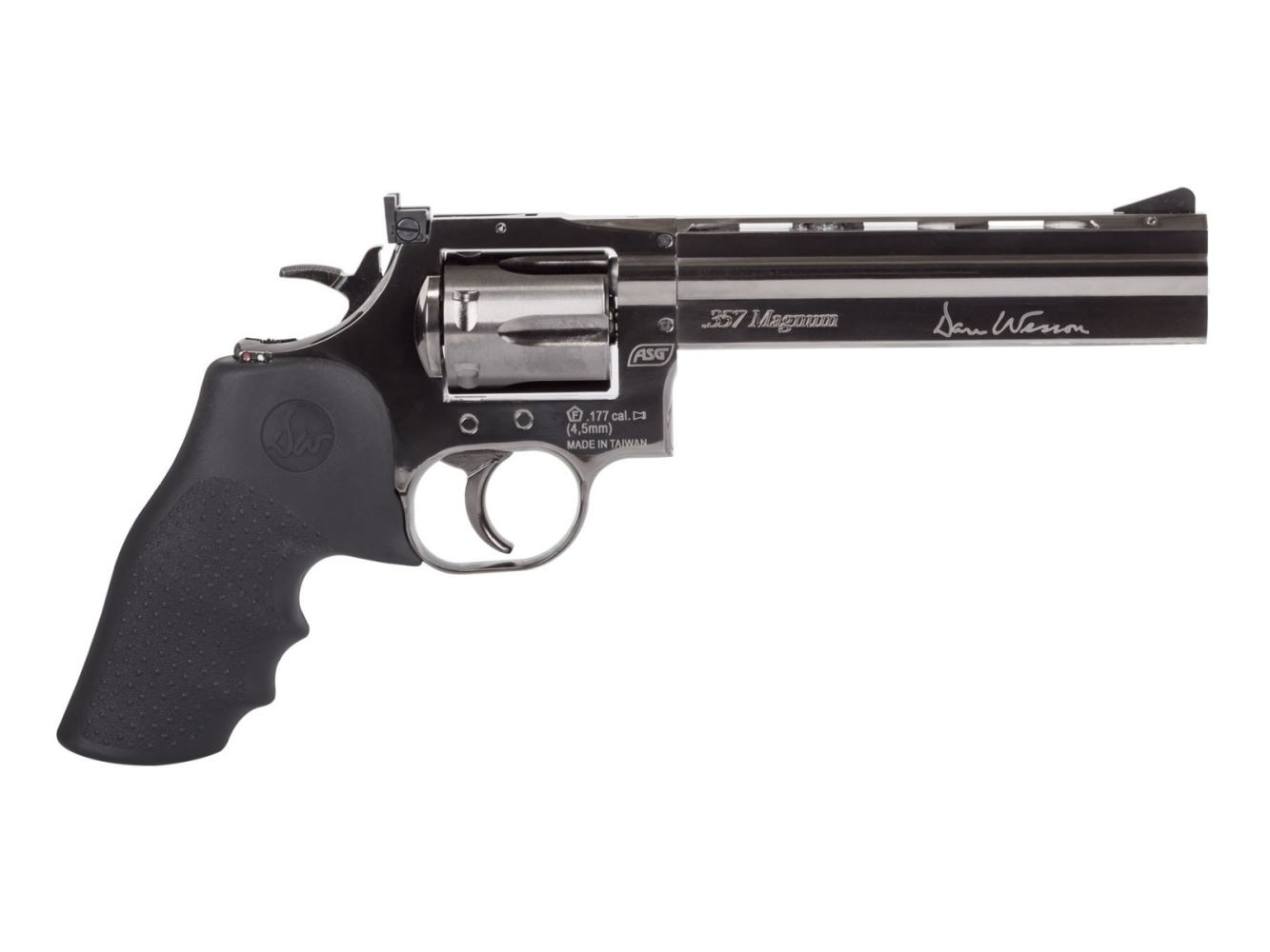 Dan Wesson 715 6in Barrel .177 Air Pistol Silver by ASG - Image 2