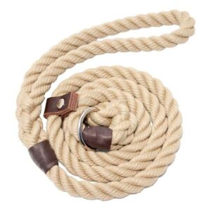 Dog Lead Natural Rope Slip Lead 10mm by Bisley 10mm - 150cm