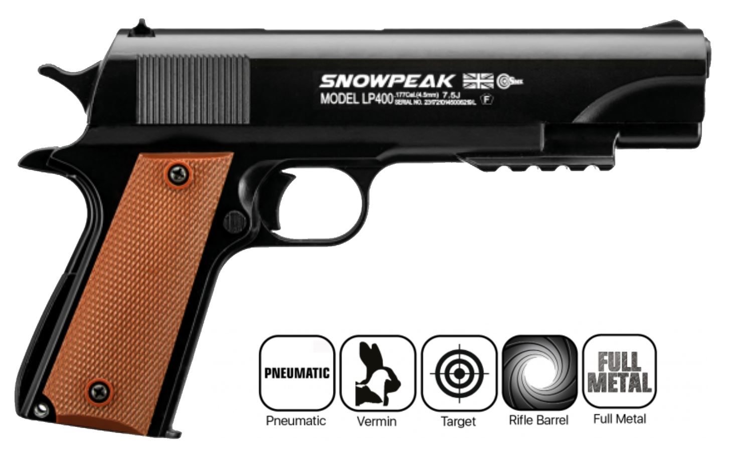 Artemis Snowpeak LP400 Pre-Compressed Air Pistol .177 Pellet - Image 5