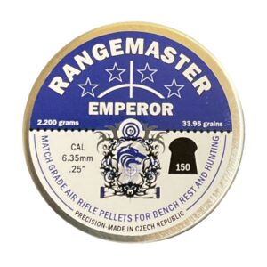 Rangemaster Emperor .25 34gr 6.35mm Pellets Tin of 150