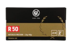 RWS R 50 .22LR Match Ammunition 40gr Box of 50