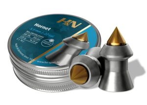 H&N Hornet Airgun Pellets .22 16.20gr Lead with Brass Tip Tin of 200