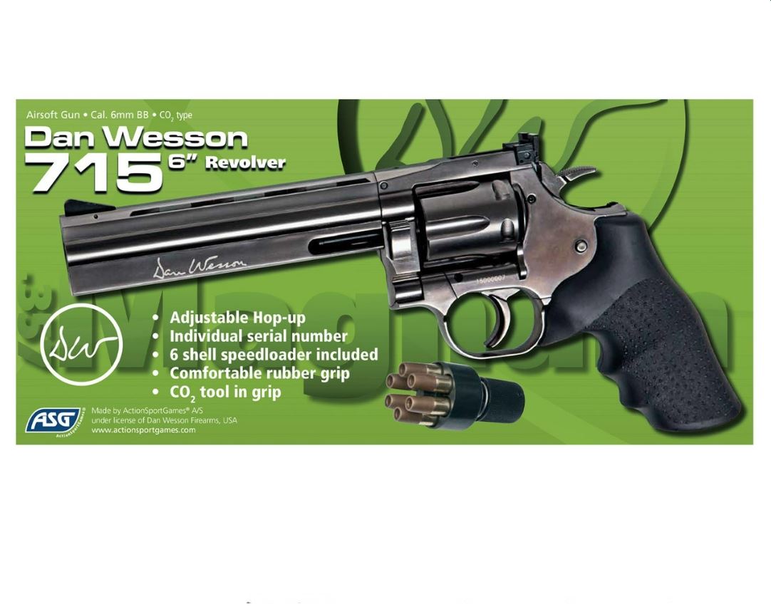Dan Wesson 715 6in Barrel .177 Air Pistol Silver by ASG - Image 6