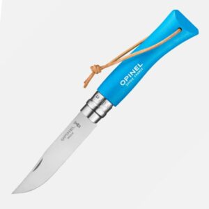 Opinel No.7 Colorama Cyan Blue Folding Locking Knife 7cm carbon steel