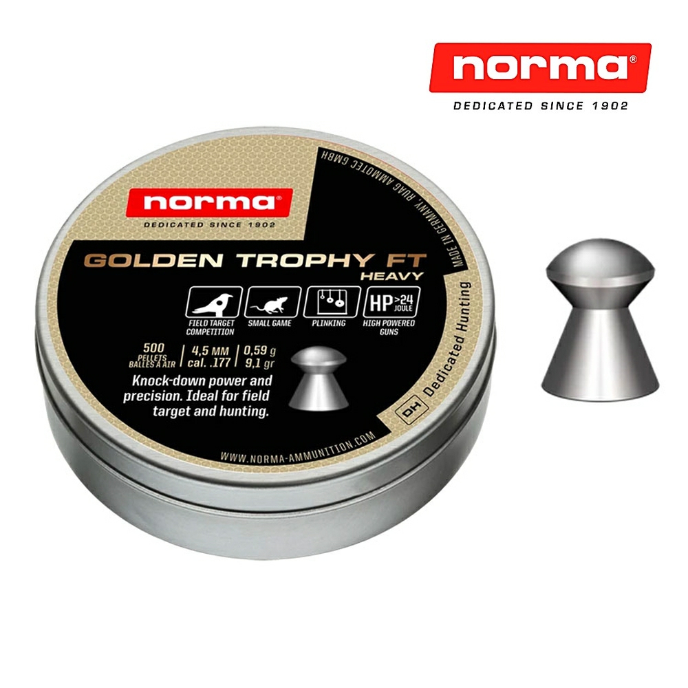 Norma Golden Trophy FT Heavy Airgun Pellets .177 9.1gr Tin of 300