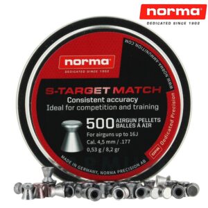 Norma S-TARGET MATCH Airgun Pellets .177 8.2gr Tin of 300