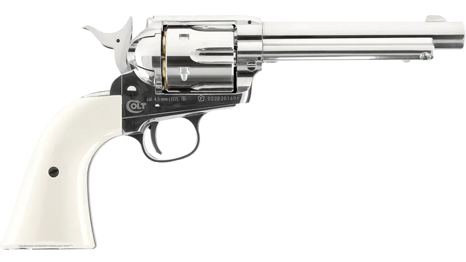 Umarex Colt Single Action Army Peacemaker Nickel White Finish .177 Pellet - Image 4