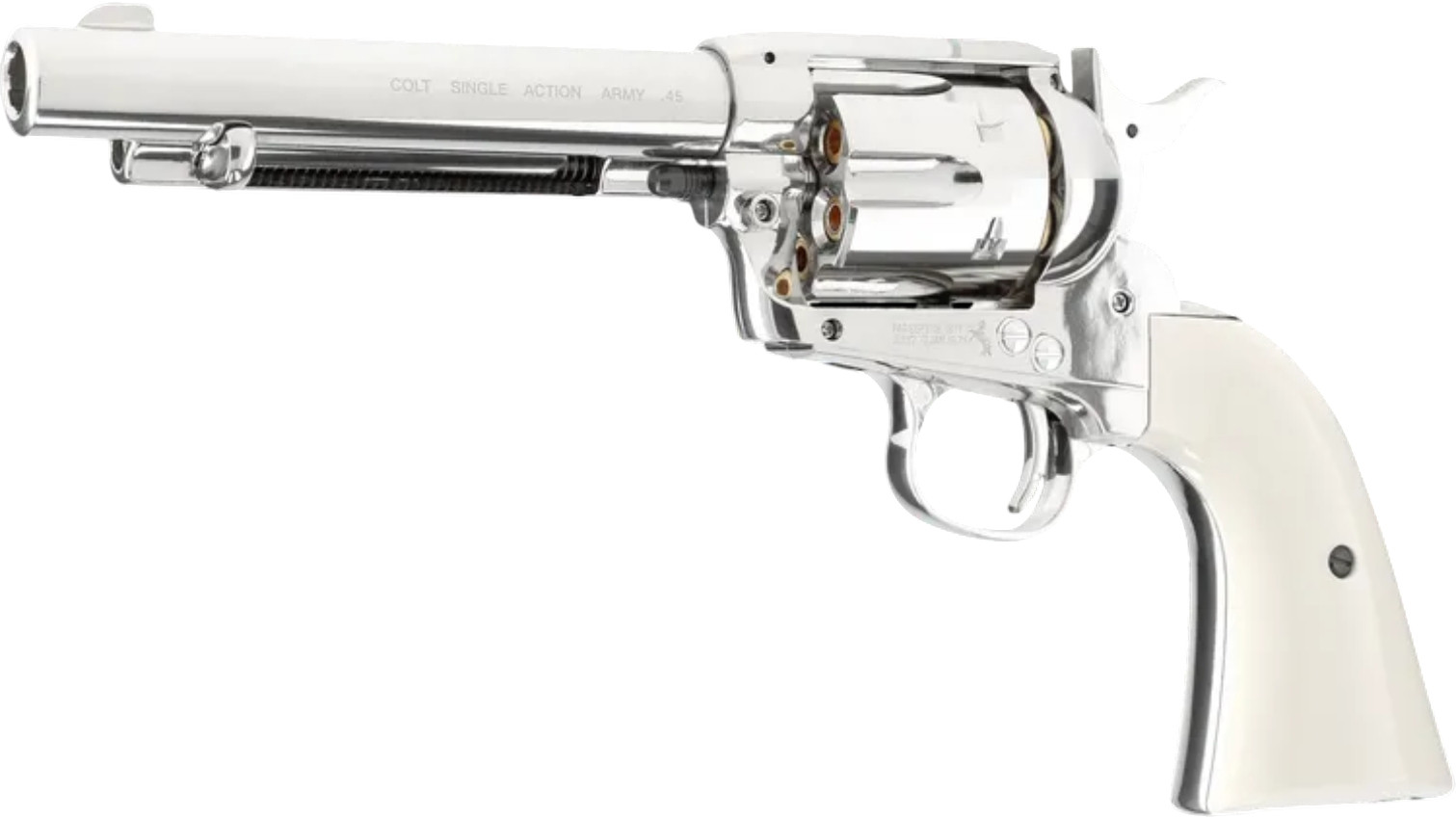 Umarex Colt Single Action Army Peacemaker Nickel White Finish .177 Pellet - Image 2