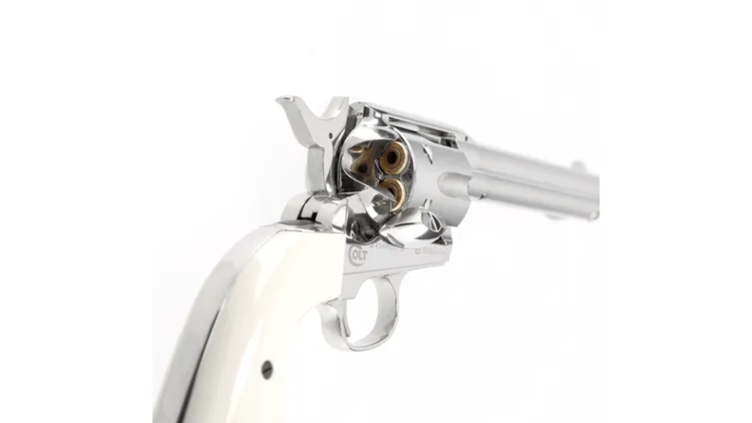 Umarex Colt Single Action Army Peacemaker Nickel White Finish .177 Pellet - Image 3